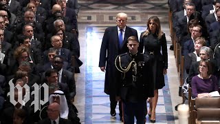 Trumps arrive at National Cathedral for Bush's funeral