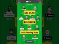 49th match che vs mi dream team prediction. shorts