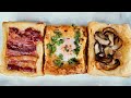 Easiest 3 SAVORY Upside-Down Puff Pastry Breakfast (Just Layer & Bake!)