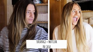 MECHAS BALAYAGE EN CASA: De morena a rubia en una mañana, CAMBIO INCREIBLE!!