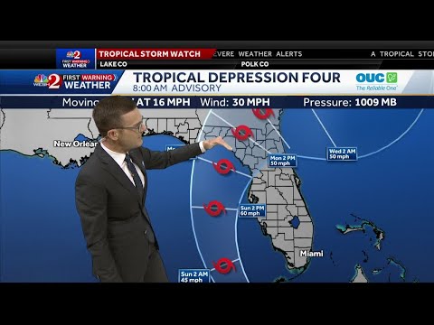 Depresión tropical avanza hacia la costa oeste de Florida | actualización de las 8 am