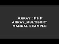 Array : PHP array_multisort manual example