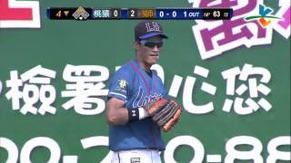 20130824-1 CPBL 獅VS桃猿 4下 小鄧鄧二壘安打帶1分打點, 感謝順風混淆余德龍視線