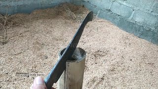 cara membelah bambu supaya lurus