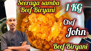 Seeraga samba Beef Briyani Tamil/1KG How to make Beef Biryani/பீப்பிரியாணி @ChefFoodTamil