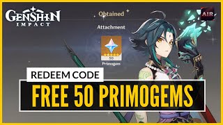 Genshin Impact - Free 50 Primogem | Claim Before It Expires [Redeem Code]
