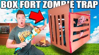 BOX FORT ZOMBIE TRAP!! 📦😱24 HOUR BOX FORT ZOMBIE BASE