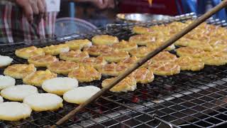 Grilled Sticky Rice with Egg - Thai Street Food