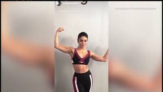 Vanessa Hudgens gets physical for a photoshoot in the gym