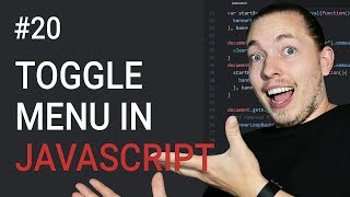 20: How to Create a Toggle Menu | Part 2 | Create JavaScript | JavaScript Menu | JavaScript Tutorial