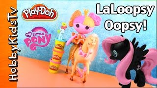 LalaOopsy Rides My Little Ponies! PLAY-DOH Wonder Ponies SURPRISE by HobbyKidsTV