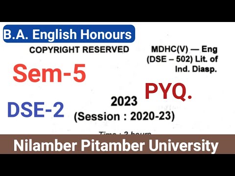 B.a. English Honours Question Paper || 5th Semester || DSE-2 ...