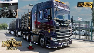 ⁴ᴷ⁶⁰ SCANIA S 770 | DOUBLE TRAILER LOG TRANSPORT (34t) | Euro Truck Simulator 2 | 4K 60 FPS Gameplay