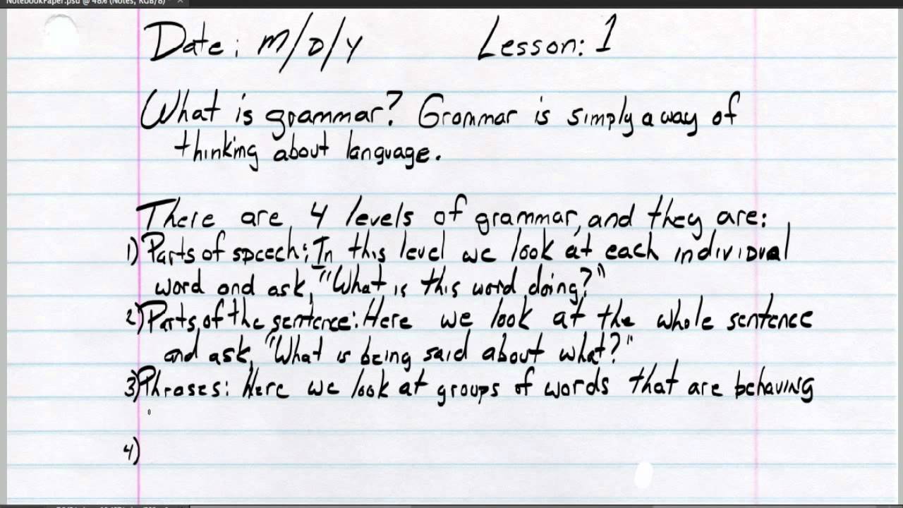 Grammar Lesson 1 Youtube