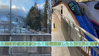 碓氷峠越えしたらまさかの雪‼️北陸新幹線Ｗ7系東京〜軽井沢車窓風景映像