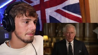 American Reacts to King Charles III Addresses the Nation for the First Time