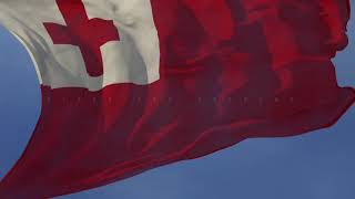 Waving flag and national anthem of Tonga