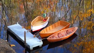 The V-Bottom, Work Skiff and Dory together at the dock!