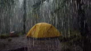 HEAVY RAIN CAMPING TENT IN THE FOREST - GET RELaX