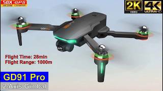 GD91 Pro GPS 2-Axis Gimbal 2K-Video Camera Drone – Just Released !