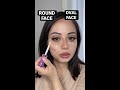 round vs oval face contour placement makeup hack✨