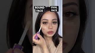 Round vs Oval Face Contour Placement | Makeup Hack✨
