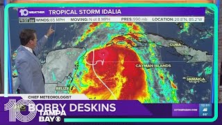 Tracking the Tropics: Hurricane, storm surge warning issued ahead of Idalia (Noon Monday)