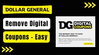 How to Remove Digital Coupons from Dollar General App !
