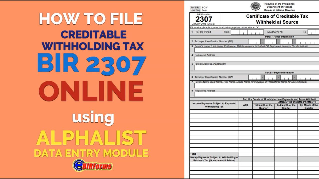 How To Attach BIR Form 2307 Online Using Alphalist Data Entry Module Of ...