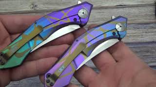 2018072722ZT0462, ZT0460 and ZT0393 custom anodized by Jeff Perkins of JD Cutlery.