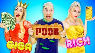 RICH VS POOR VS GIGA RICH Students In Class | Hacks And DIY Crafts And Ideas for School