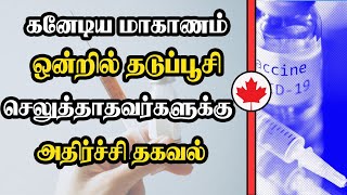 கனேடிய மாகாணம் ஒன்றில் தடுப்பூசி செலுத்தாதவர்களுக்கு அதிர்ச்சி தகவல்