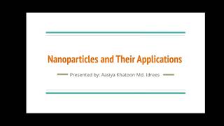 Nanoparticles and their applications
