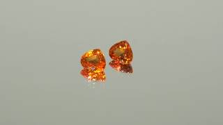 Schönes Mandarin Granat Herz Pärchen 5,76 ct.