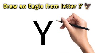 How to draw an Eagle from letter (Y) With pencil || Easy drawing step by Step || Shan Drawing