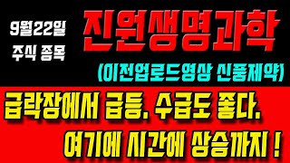 [주식] 진원생명과학 종목 주가 분석. 급락장에서 급등. 수급에 시간외 상승까지