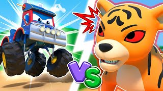 Giant Tiger VS Super Monster Truck: Who will win? | Kids Cartoon | Rescue Episodes