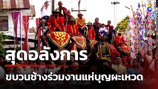 ขบวนช้าง 19 เชือกร่วมแห่งานบุญผะเหวด โปรยทานกว่า 3 หมื่นบาท | 19 มี.ค. 67 | คุยข่าวเช้าช่อง8