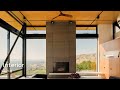 the pavilion modern family house design with views of the sweeping hillside and golden gate bridge