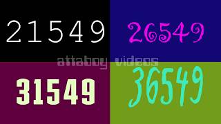 QUAD VISION 2: Numbers 20,001 to 40,000 in multi-color 🌈 fonts! HD