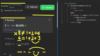 Leetcode 507. Perfect Number ➗ Sum Divisors, Perfect Delivers! 👌🏼💯