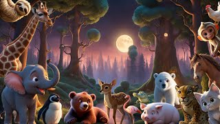 ✨ Goodnight Adventure | 🦁🐮🌳🐒🐻| Relaxing Story for Kids Sweet Dreams