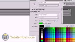Adobe flash cs4 tutorial: Typewriter Effect