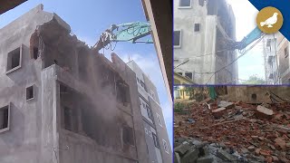 Hyderabad: Bahadurpura 4 Storey building demolition works begin