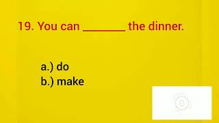 English Vocabulary Quiz : Do vs. Make