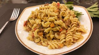 لو زهقتوا من الوايت صوص و صلصة الطماطم جربوا المكرونة بالطريقة دي ground beef and veggies pasta