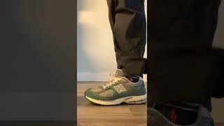 NEW BALANCE M2002REM GREEN / GREY - BLACK on Feet