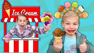 Buying Real Ice Cream At The Pretend Drive Thru!