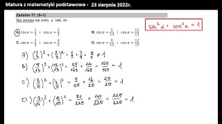 Zad 17. Trygonometria. Jedynka trygonometryczna.