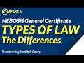 NEBOSH General Certificate: Difference Between the Types of Law Statute Common Criminal Civil